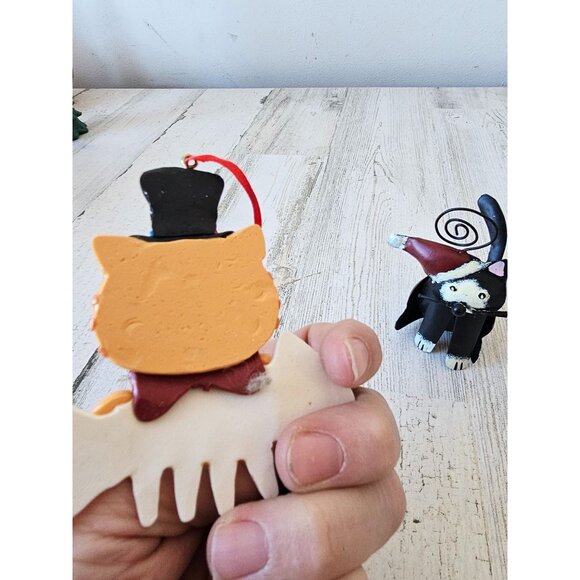 Vintage cat fishbone metal decor ornament set‎ Xmas tree - Picture 4 of 11